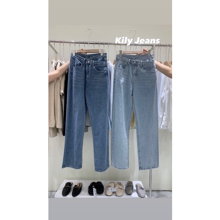Quần jeans cúc lệch 2 màu