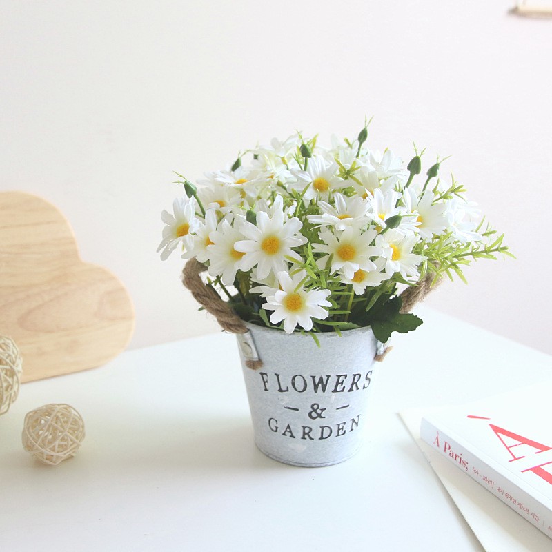 Hoa giả, chậu hoa bonsai giả trang trí bàn làm việc, phòng khách - Flower Garden (đủ màu lựa chọn)