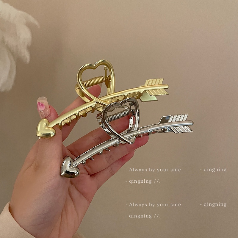 Kẹp Tóc Hình Thần Tình Yêu Mũi Tên Tình Yêu Ánh Kim Thiết Kế Đơn Giản Cá Tính Cá Tính Phong Cách Hàn Quốc 2