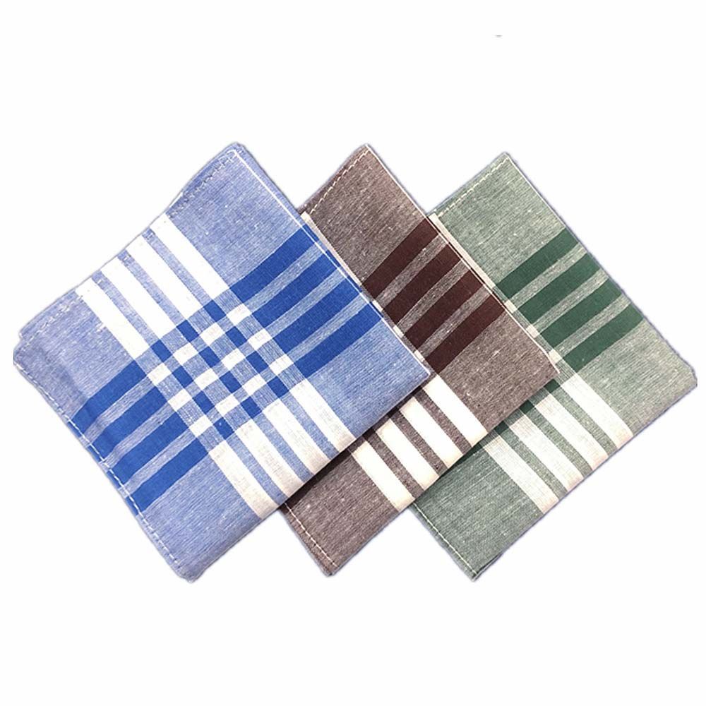 Khăn tay cotton họa tiết sọc caro phong cách cổ điển 40*40cm