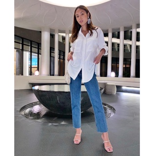 Quần Jeans Baggy Nữ Cắt Lai -  Baggy Cutline Classic Blue- Hashtagem ( Mã BJCL - 03 )