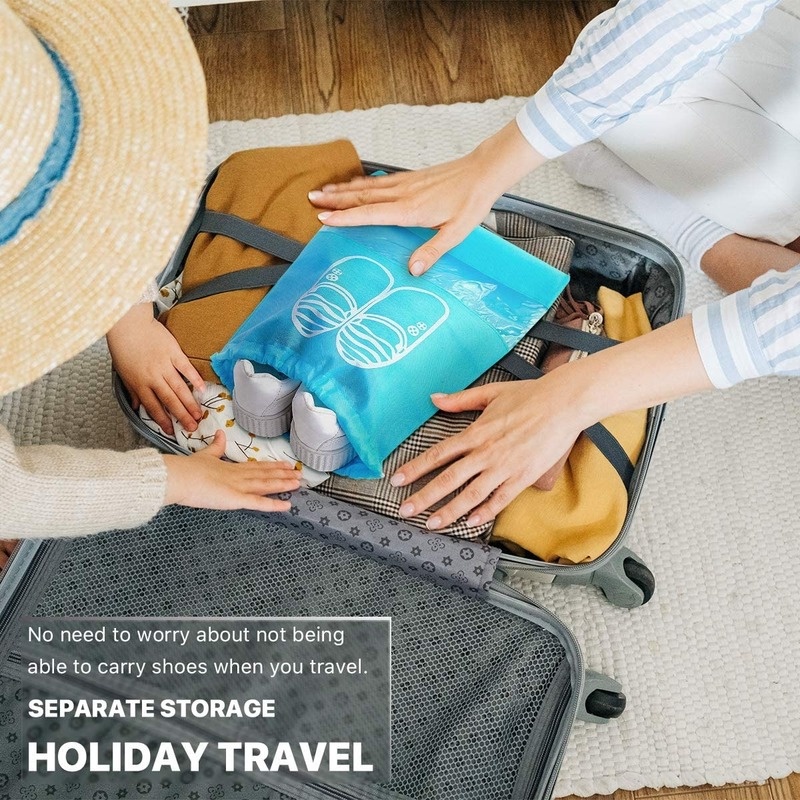 Túi đựng Giày Chống Bụi Du Lịch Vải Không Dệt Chùm Miệng Bao Giày Ký Túc Xá Hộ Gia đình