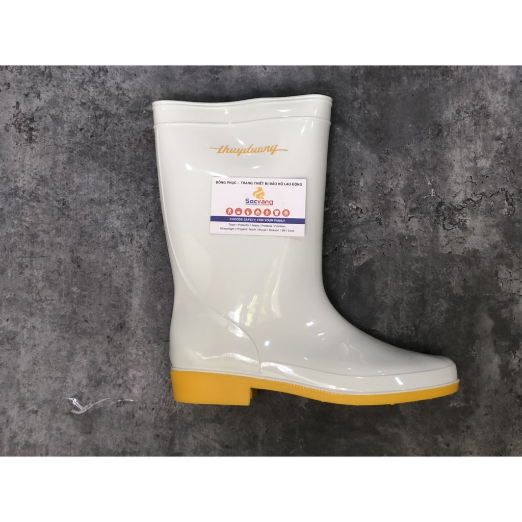 Ủng Lội Nước Trắng Đế Vàng Thùy Dương cao cấp