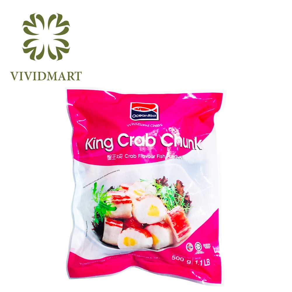 VIÊN CUA HOÀNG ĐẾ - QL KING CRAB CHUNKS - XIÊN QUE - VIÊN CHIÊN VÀ VIÊN THẢ LẨU - GÓI/500g - OCEAN RIA