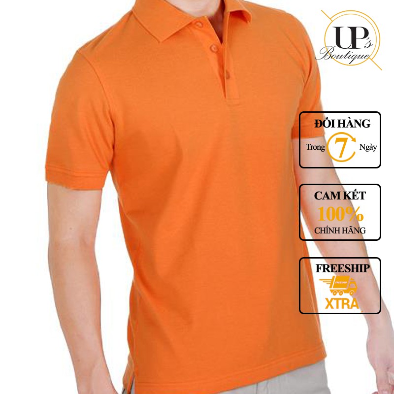 - Áo thun nam POLO trơn vải cá sấu cotton cao cấp ngắn tay màu cam