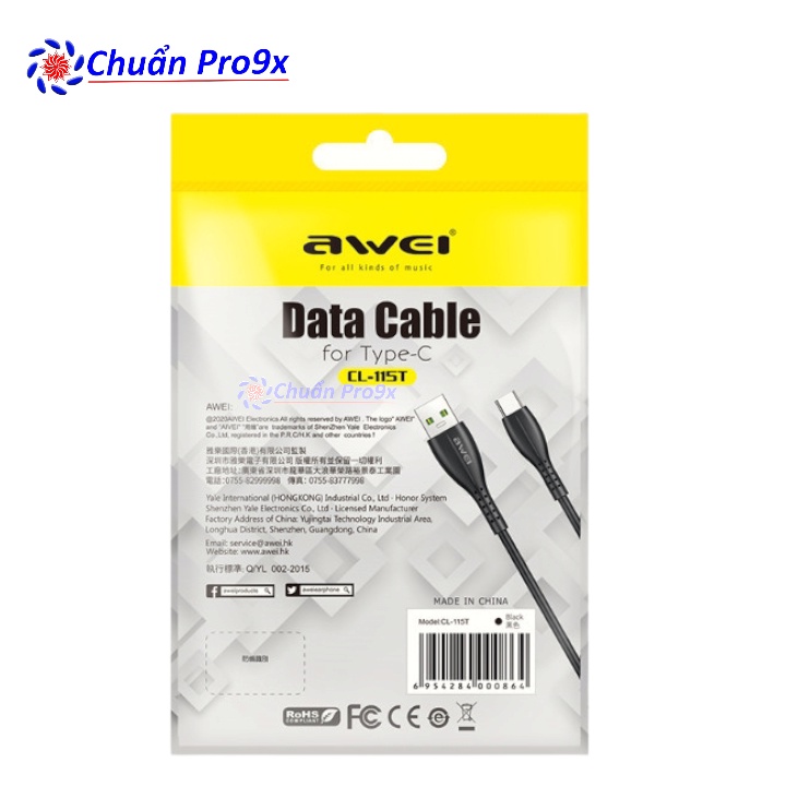 Cáp sạc nhanh AWEI CL-115T 2.4A Type-C
