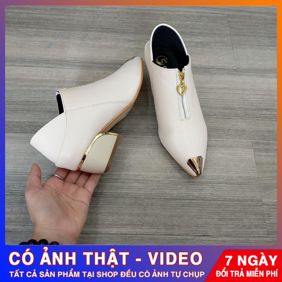 [ẢNH THẬT - FREE SHIP] Giày boots nữ khóa kéo cao cấp ROSATA RO305 - HÀNG VIỆT NAM - BKSTORE