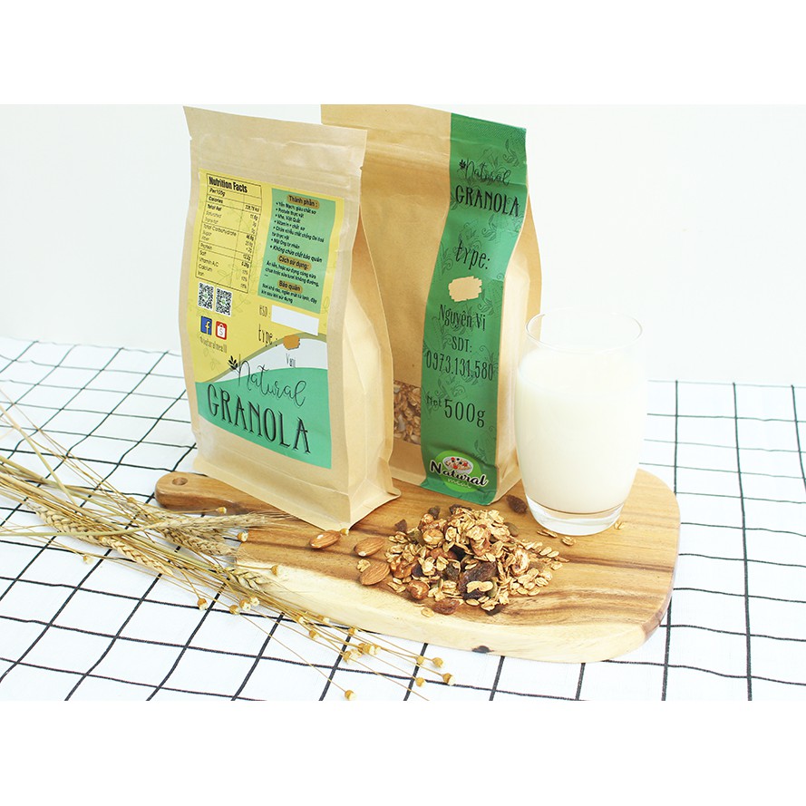 Ngũ cốc dinh dưỡng ăn kiêng, giảm cân ăn sáng Granola nhiều hạt thơm ngon Healthy Mix vị 150gram - Natural Meal