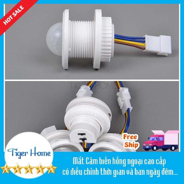 Công Tắc Cảm Biến Chuyển Động Hồng Ngoại Có điều chỉnh thời gian, Có điều chỉnh ngày đêm Loại Xin Bh 1 đổi 1