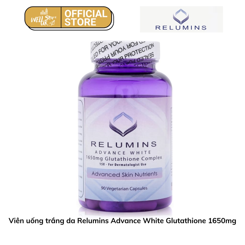 Mỹ- Viên uống trắng da Relumins Advance White 1650mg Glutathione Complex 90 viên