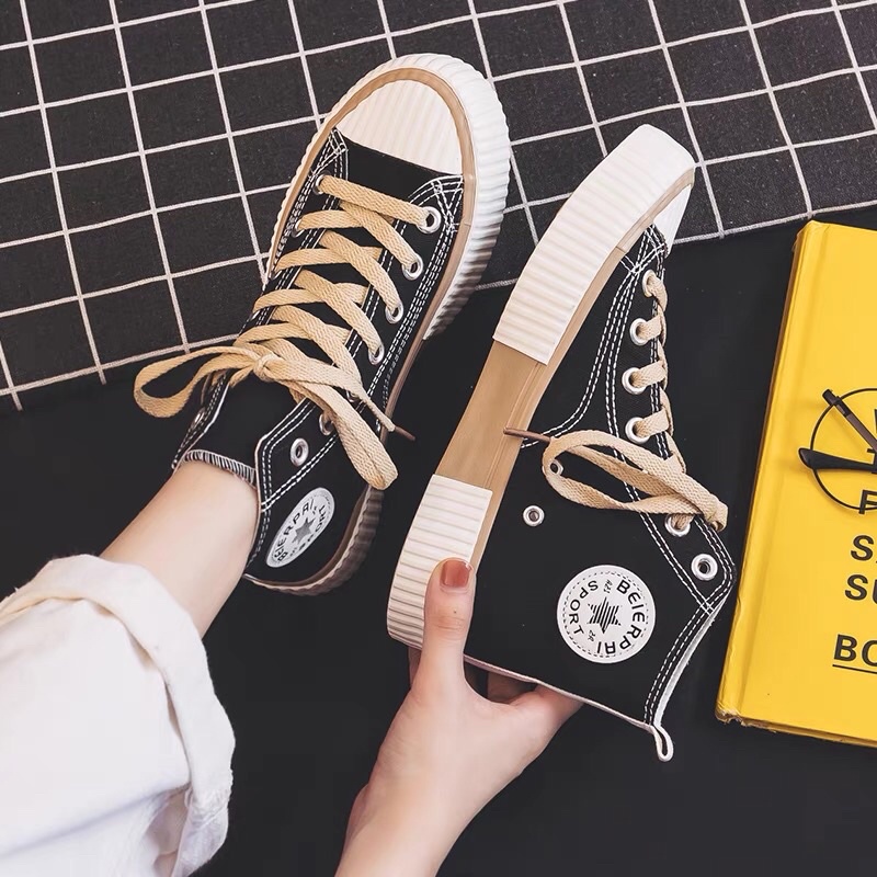 Giày Cvs nữ cao cổ thời trang C2 - giày sneaker vải nữ 2 màu siêu Hot | BigBuy360 - bigbuy360.vn