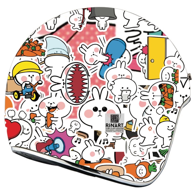 SET 50 STICKER THỎ CUTE SIÊU CHẤT DÁN TRANG TRÍ ĐT LAPTOP VALI TƯỜNG TỦ KỆ MŨ BẢO HIỂM XE MÁY NOTEBOOK