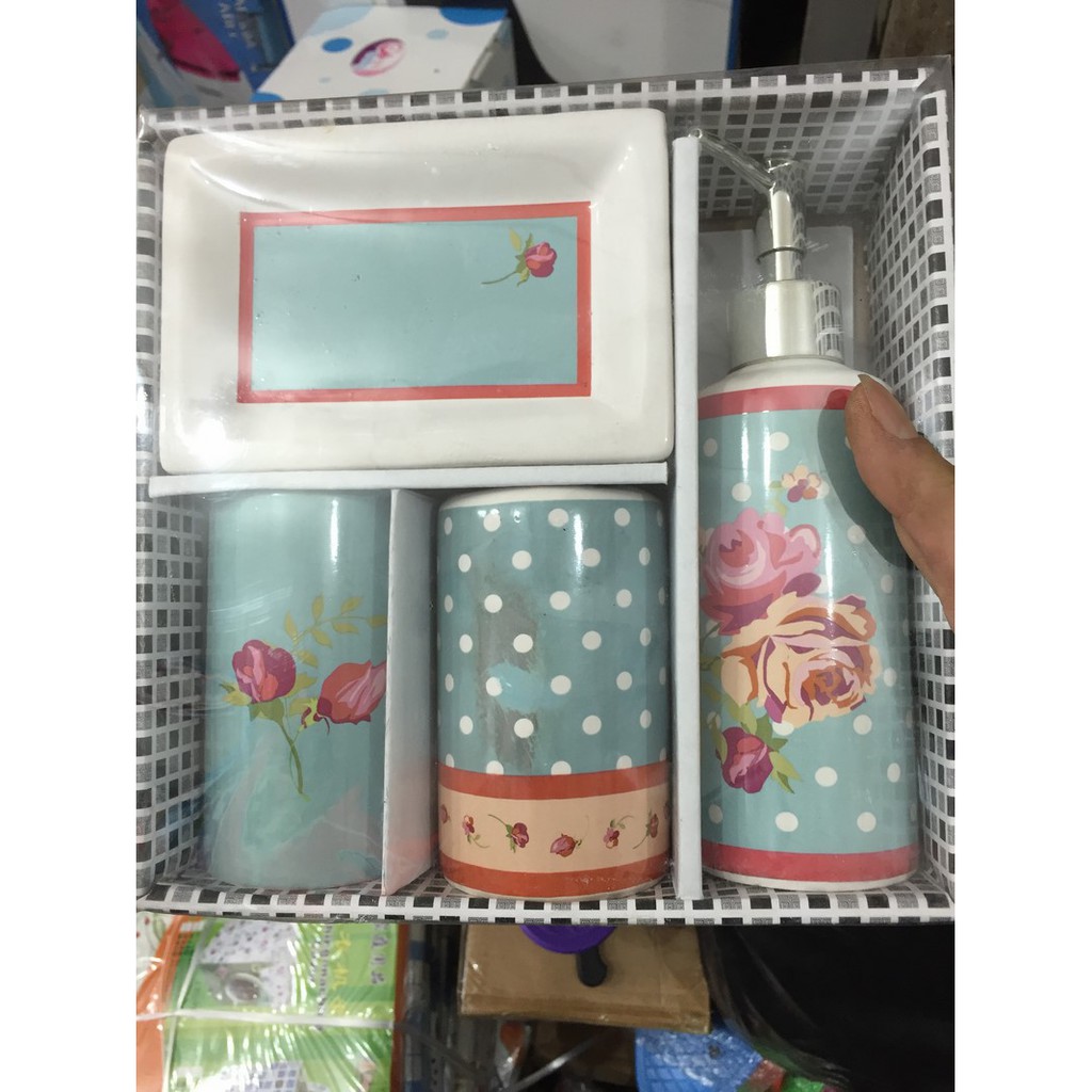 Bộ sứ phòng tắm 4 món cao cấp