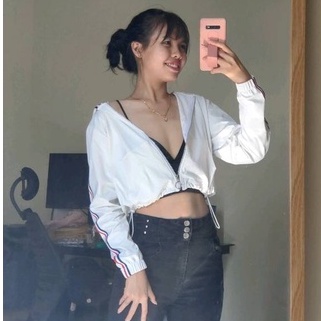 Áo Khoác Croptop Nữ Có Nón SIMPLE Thun Trơn Form Rộng Tay Dài  phong cách Hàn Quốc