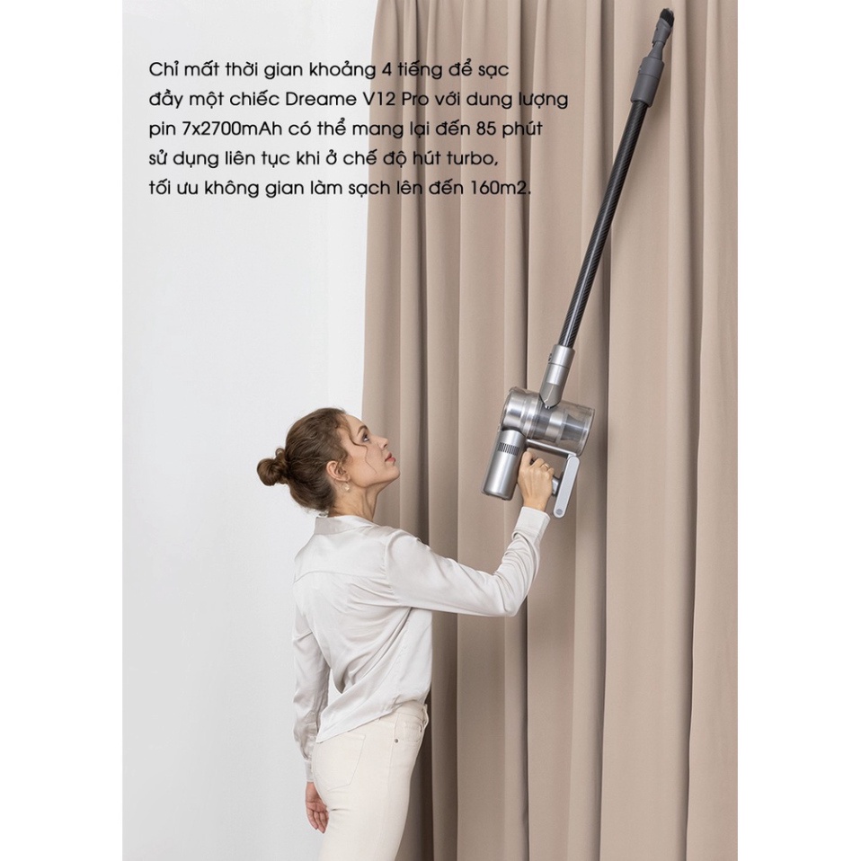 Máy Hút Bụi xách tay Không Dây đa chức năng Xiaomi Dreame V12 Pro Lực Hút 32.000 Pa Hàng Chính Hãng