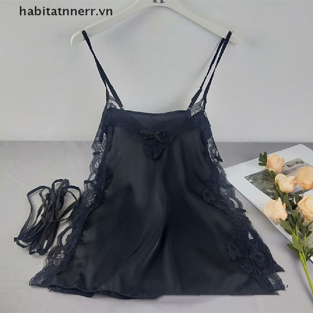 Đầm Ngủ Phối Ren Hoa Thiết Kế Hở Lưng Quyến Rũ
