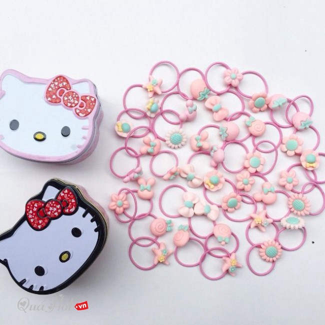 Dây Buộc Tóc FreeShip Hộp Nơ Cột Tóc Kitty Ngộ Nghĩnh Cho Bé