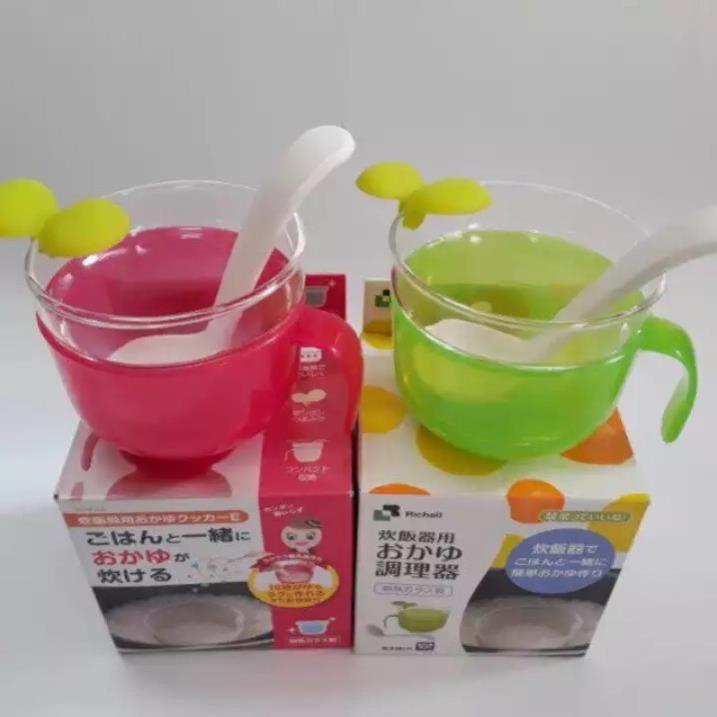 Cốc nấu cháo và cơm nát trong nồi cơm điện Richell