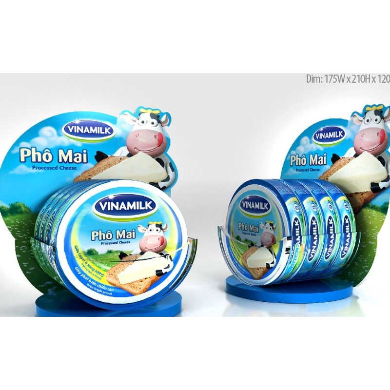 Set 3 hộp 8 miếng phô mai Vinamilk 120g Phô mai con bò cười giúp bé phát triển chiều cao