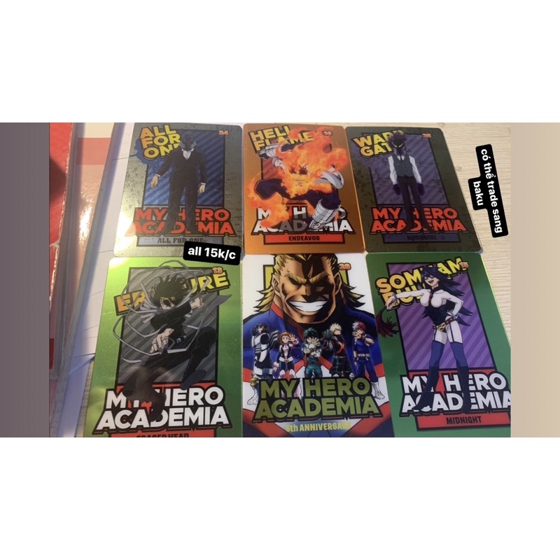 metal/clear card off my hero academia (ĐỌC KĨ MÔ TẢ NHA)