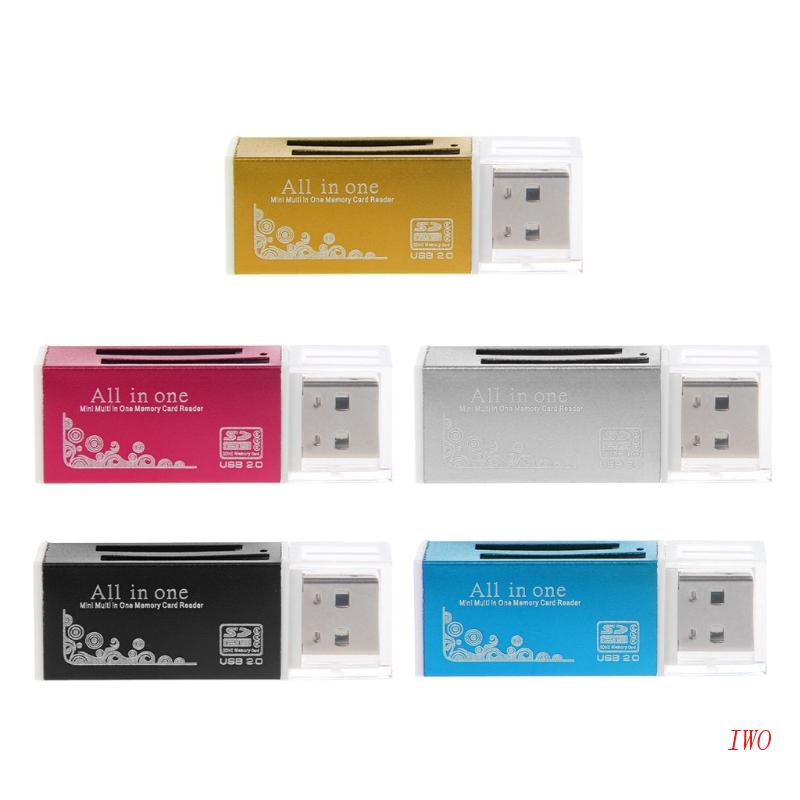 Đầu Đọc Thẻ Nhớ Đa Năng IWO Bằng Nhôm All-In-One USB 2.0 Cho SD / SDHC MMC TF MS M2