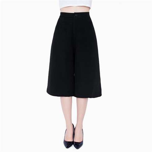 Quần lỡ ống rộng nữ màu đen