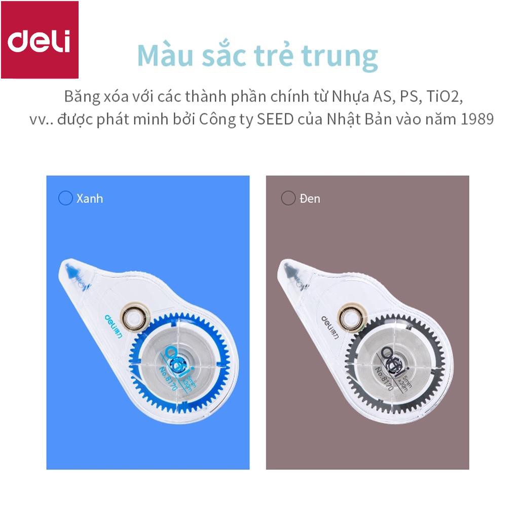 Set bút xóa băng cao cấp Deli Dài 30m/c - 2 chiếc/vỉ - 8170 [Deli]