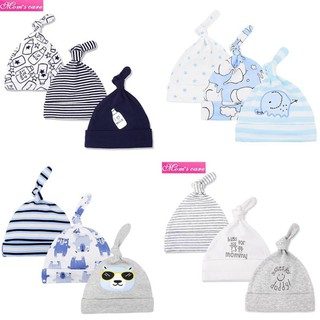 Set 3 mũ thắt nút siêu xinh cho bé sơ sinh