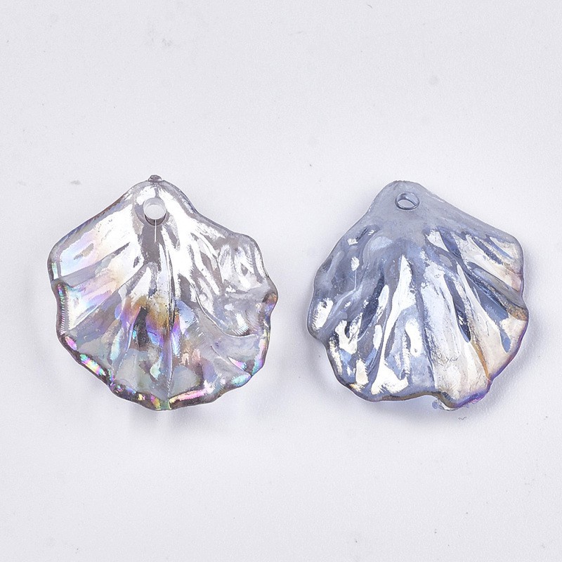 Bộ 5-200 Mặt Dây Chuyền Acrylic Trong Suốt Hình Chiếc Lá 19x17x4~5mm 1.2mm Làm Trang Sức DIY