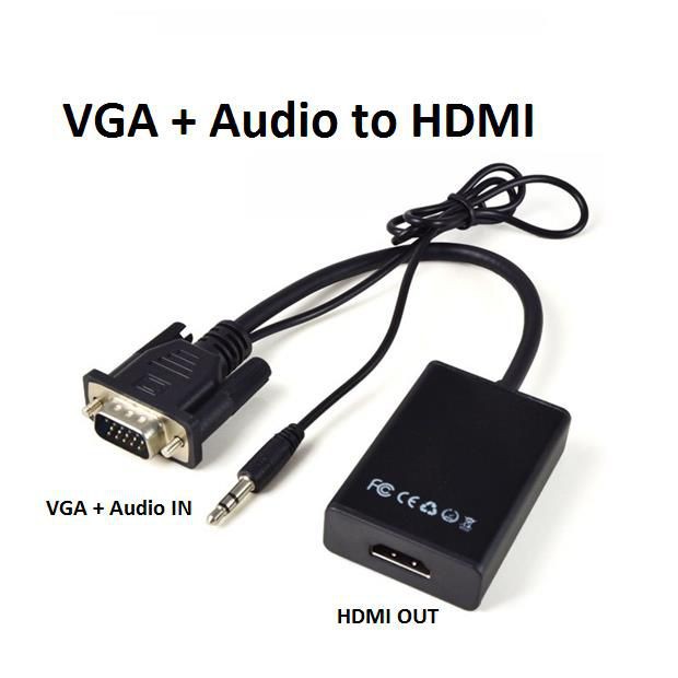 [Mã ELHACE giảm 4% đơn 300K] Cáp Chuyển VGA Sang HDMI Có Audio - VGA To HDMI