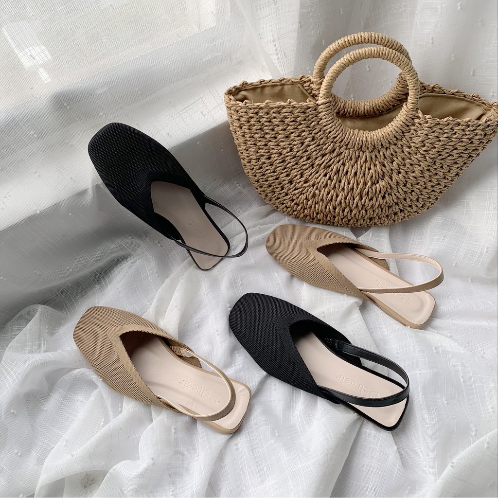 [SẴN ĐEN 36] Giày ulzzang đế bệt quai hậu co dãn (ảnh thật ở cuối) | BigBuy360 - bigbuy360.vn