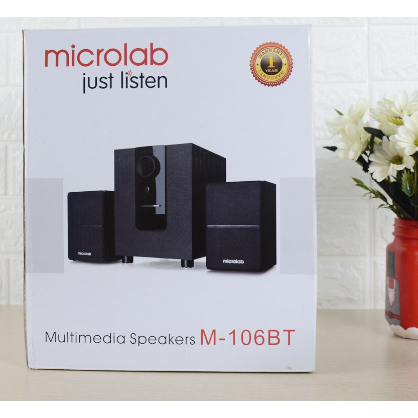 Loa Vi Tính Bluetooth Microlab M-106BT 2.1 (10W) bass siêu khủng dùng cho Laptop, PC, Mobile,...Bảo hành 12 Tháng