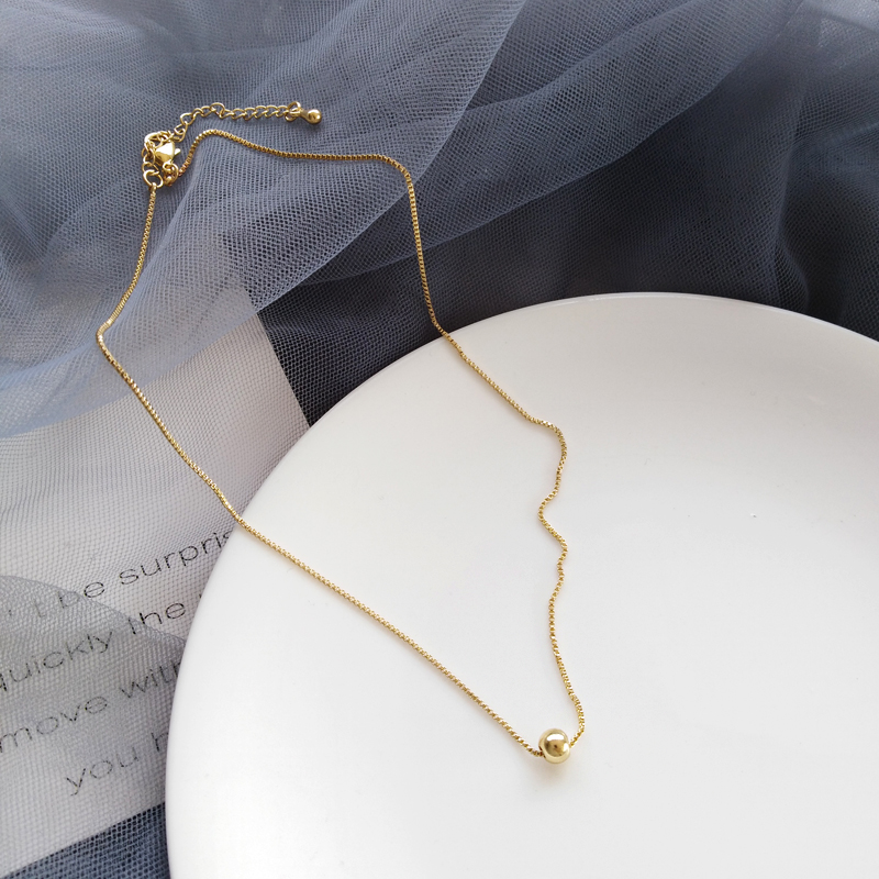 Vòng cổ Mạ Vàng 14K Mặt Quả Cầu Nhỏ Thời Trang