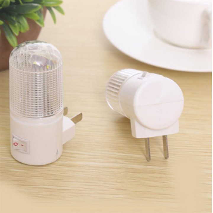 Đèn ngủ LED cầu thang plug in có công tắc tắt bật ánh sáng trắng công suất 3W