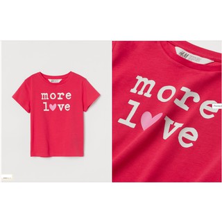 Áo phông đỏ More love HM H&M_hàng chính hãng authentic