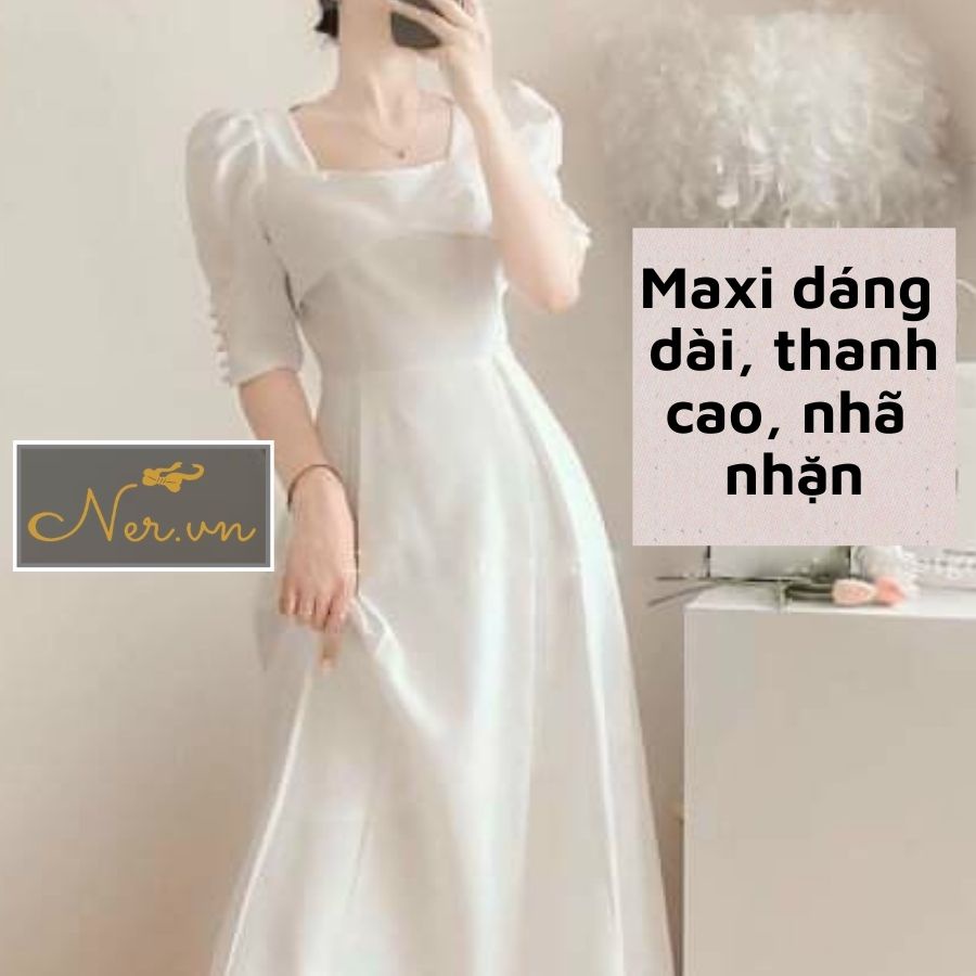 Đầm Dự Tiệc Hàng Thiết Kế NER (N119) Màu Trắng Cao Cấp Sang Trọng Mẫu Mới 2021 | BigBuy360 - bigbuy360.vn