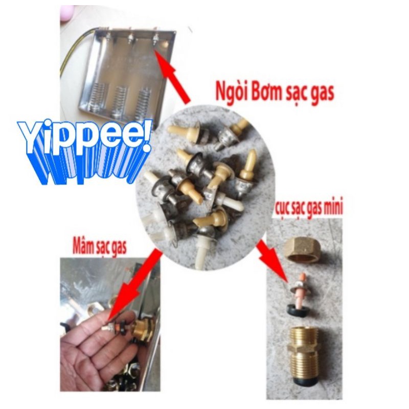 1 cái còi đầu ti bằng kim loại , dùng để sang gaz mini