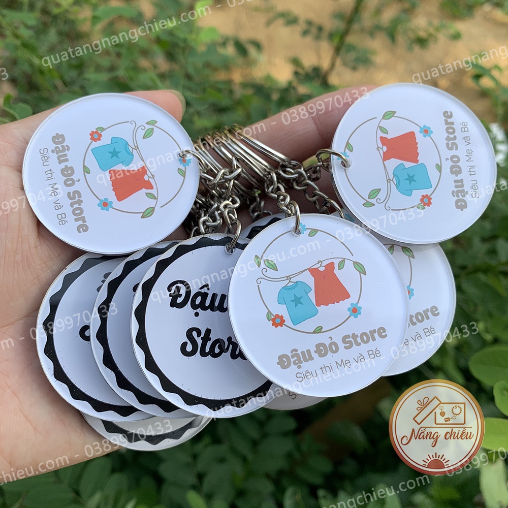 Móc khóa làm quà tặng khai trương cửa hàng quần áo, sự kiện, quà tặng ý nghĩa dịp cuối năm, chất liệu mica