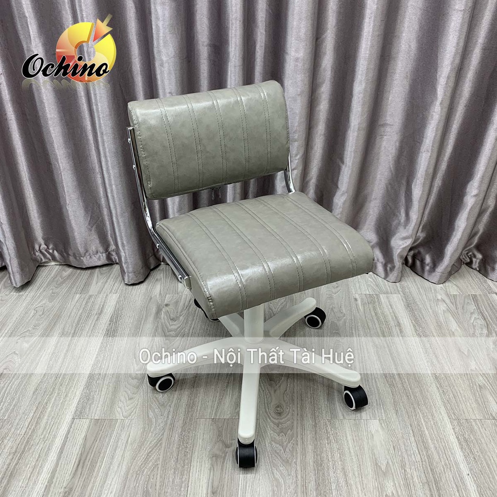 Ghế Trang Điểm Xoay, Ghế Spa Phun Xăm Mẫu Tựa Sọc Phong Cách Hiện Đại Chân Trắng (Ảnh Thật Và Video)