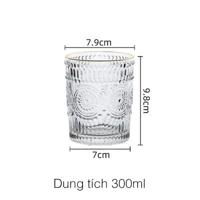 | COMBO 6 | Ly thủy tinh decor cao cấp Baroque Cup in họa tiết thổ cẩm phong cách Bắc Âu