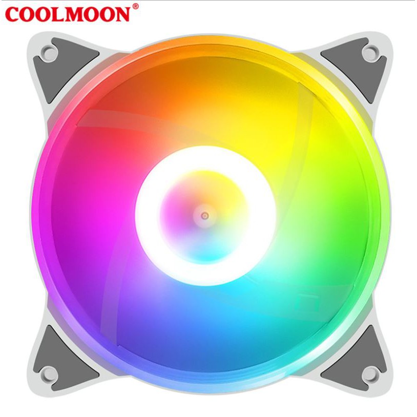 Quạt Tản Nhiệt, Fan Led RGB Coolmoon P1 Có Điều Tốc PWM - Led Sync Main 3 Pin 5v / Bộ Hub Coolmoon P-ARGB PWM