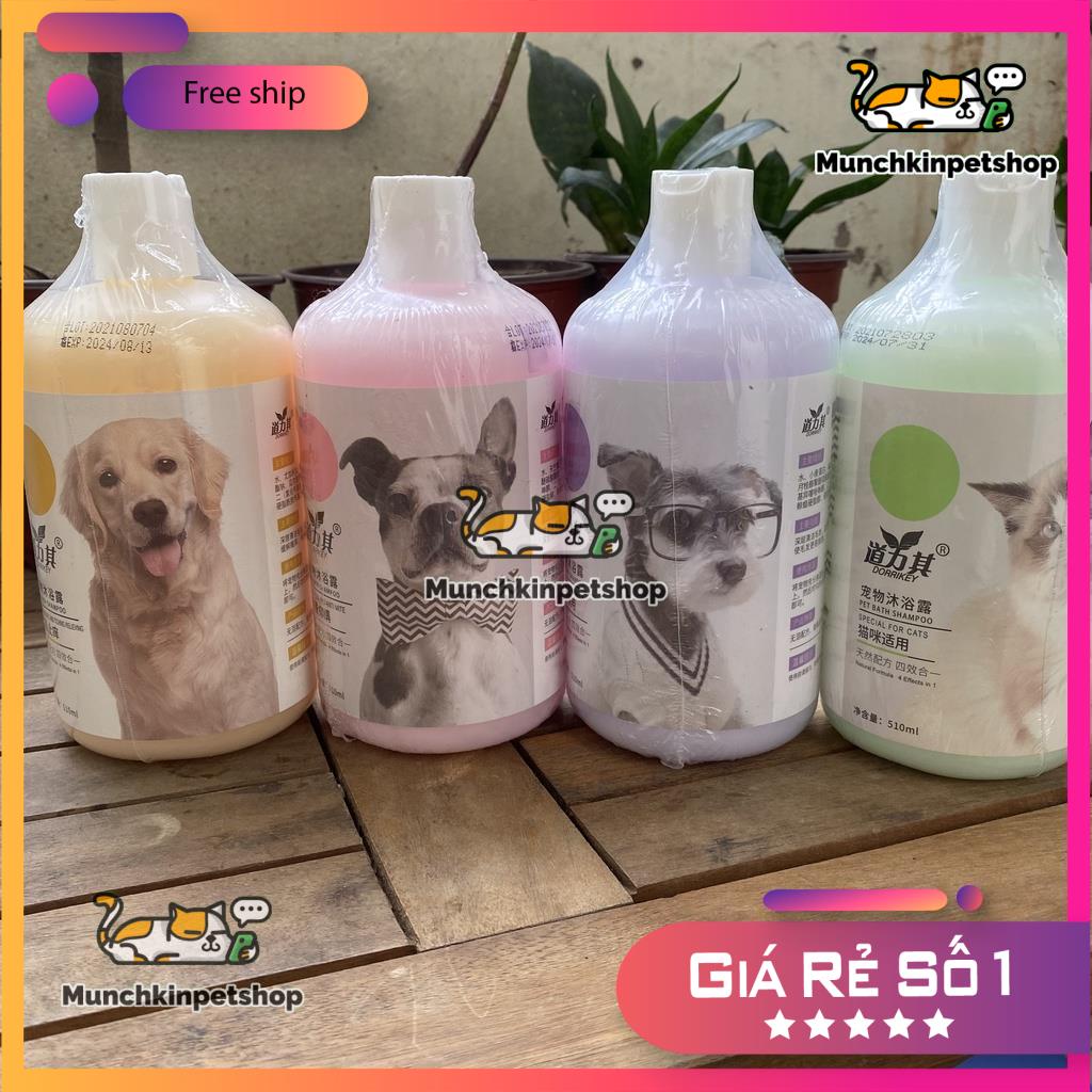 Sữa tắm cho chó mèo DORRIKEY tinh chất dừa ngừa khuẩn bọ chét loai 510ml