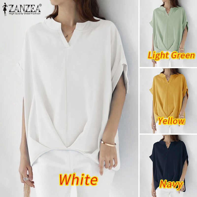 Zanzea Áo Nữ Tay Ngắn Cổ Chữ V Thời Trang Thanh Lịch