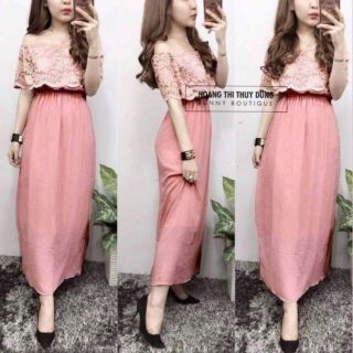 Đầm maxi bẹt vai