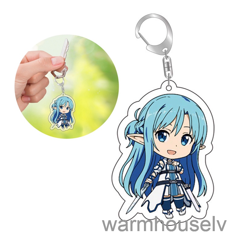 Móc Khóa Bằng Acrylic Hình Anime Sword Art Online Asuna Shino Kirito Dễ Thương