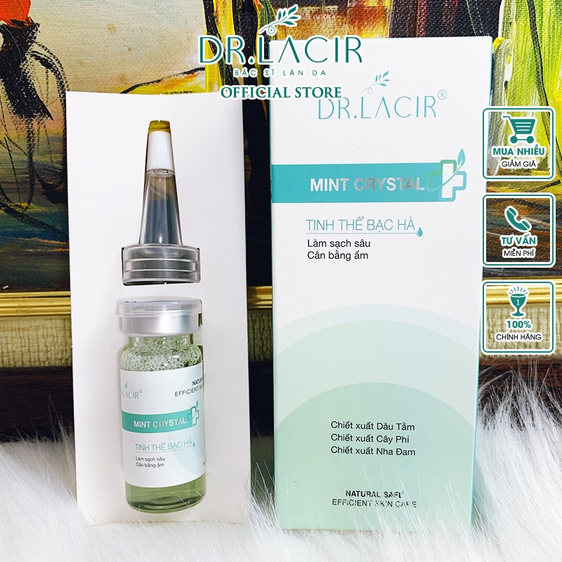 Toner Tinh Thể Bạc Hà Mint Crystal Dr.Lacir TEST Làm Sạch Da, Dưỡng Ẩm 10ml DR114