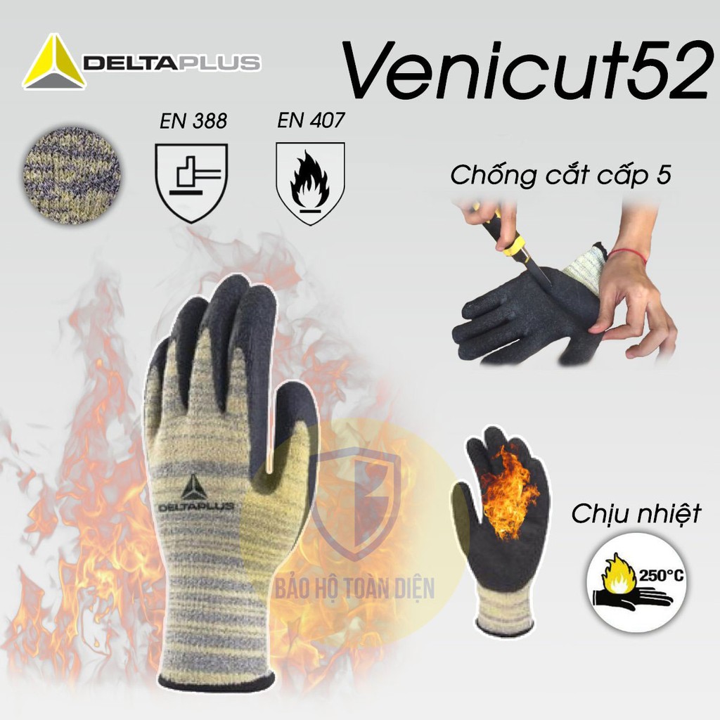(CHÍNH HÃNG) Găng tay chống cắt chịu nhiệt VENICUT52