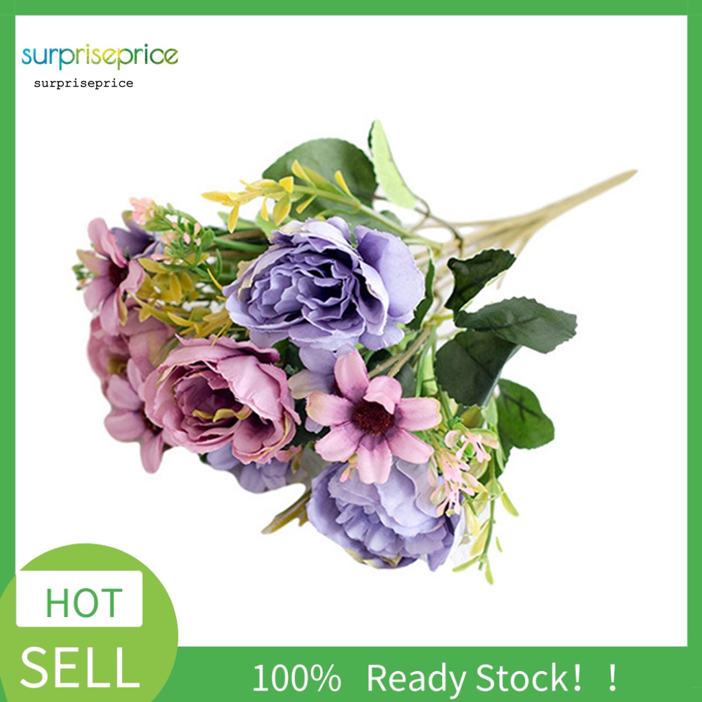 Hoa Mẫu Đơn Giả Bằng Lụa Dùng Trang Trí Phòng Khách/Tiệc Cưới