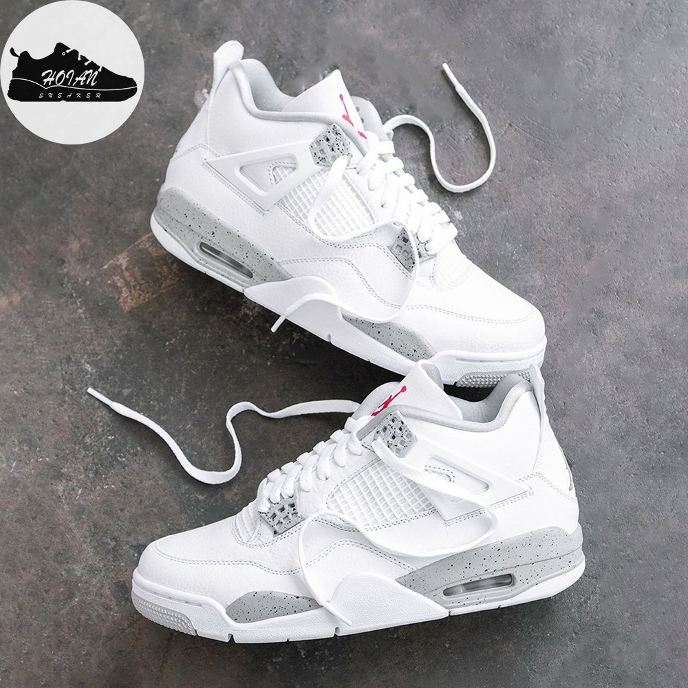 Giày Jordan 4 Tech Grey (Oreo) Nam Nữ - Giày JD4 Bóng Rổ Màu Trắng [FREESHIP + HỘP GIÀY]