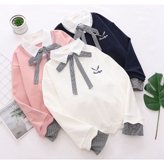 Sweater nơ có nơ Hàn Quốc 3 màu cực xinh cho giới trẻ